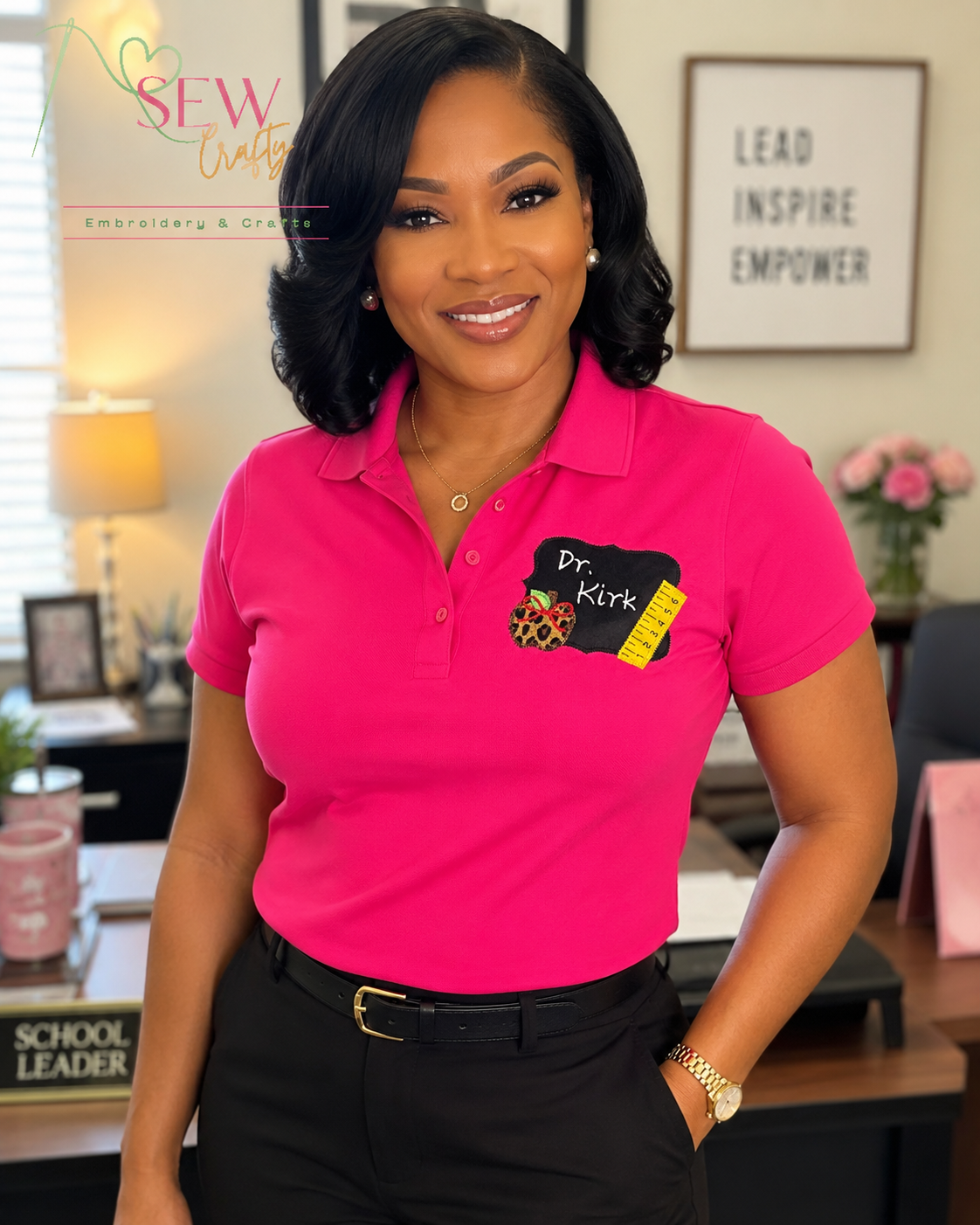 Personalized Chalkboard Embroidered Polo
