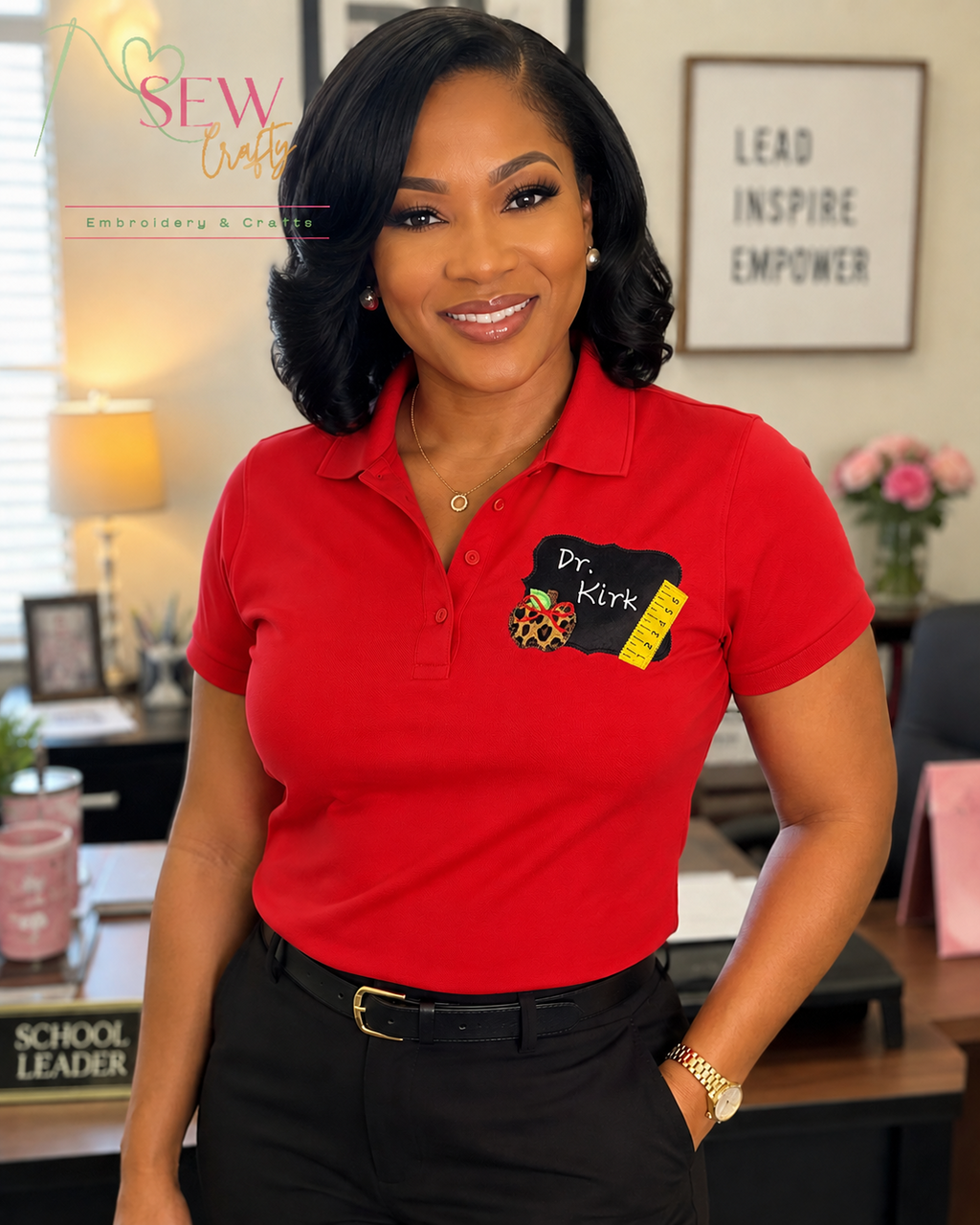 Personalized Chalkboard Embroidered Polo
