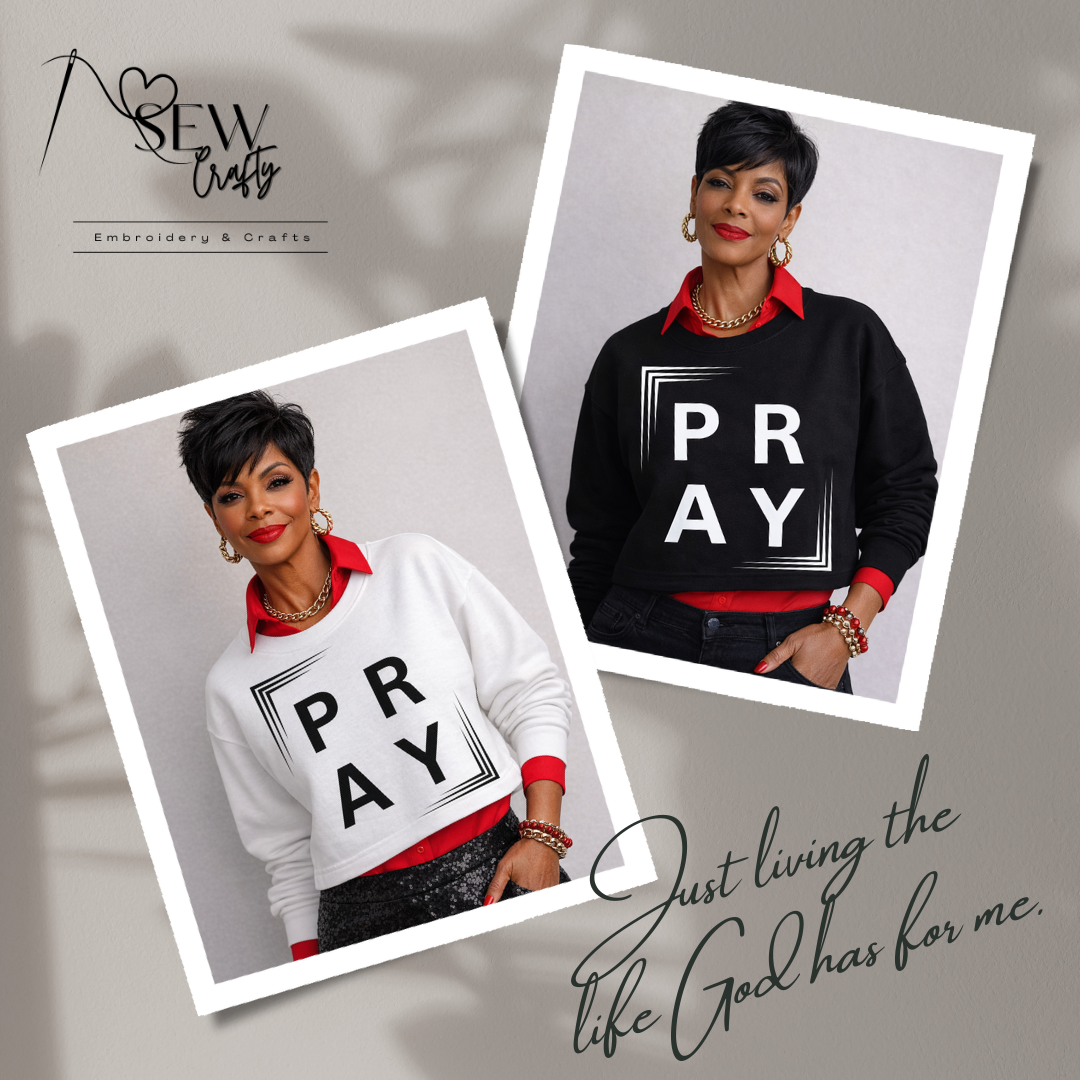 "PRAY" Cropped Sweatshirt