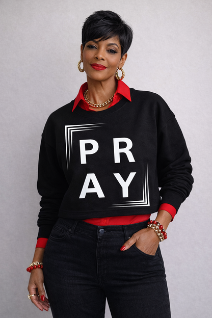"PRAY" Cropped Sweatshirt