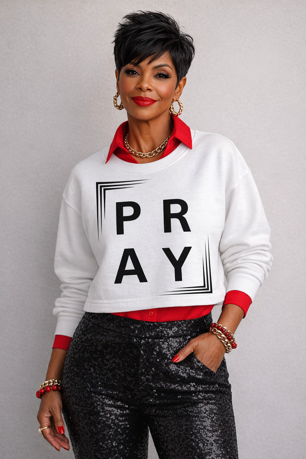 "PRAY" Cropped Sweatshirt
