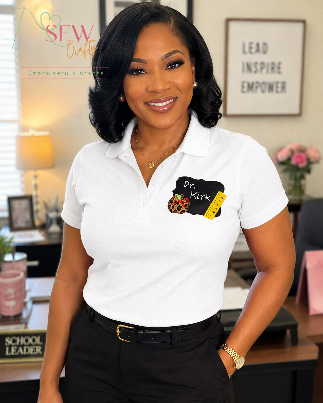 Personalized Chalkboard Embroidered Polo