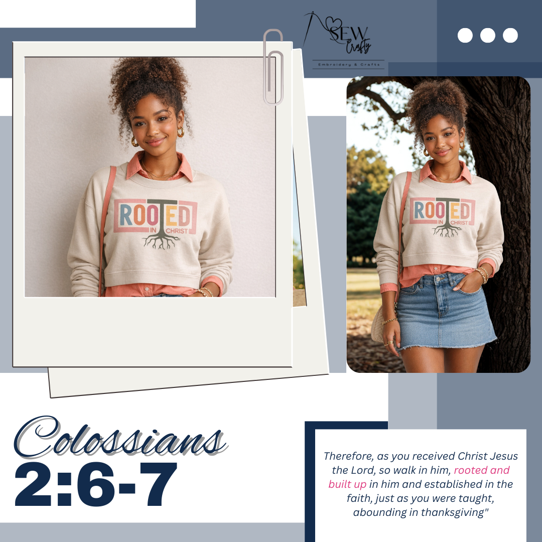 "ROOTED" Cropped Sweatshirt