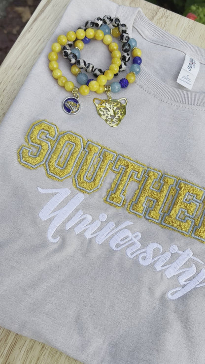 Southern University Distressed Embroidered Tee