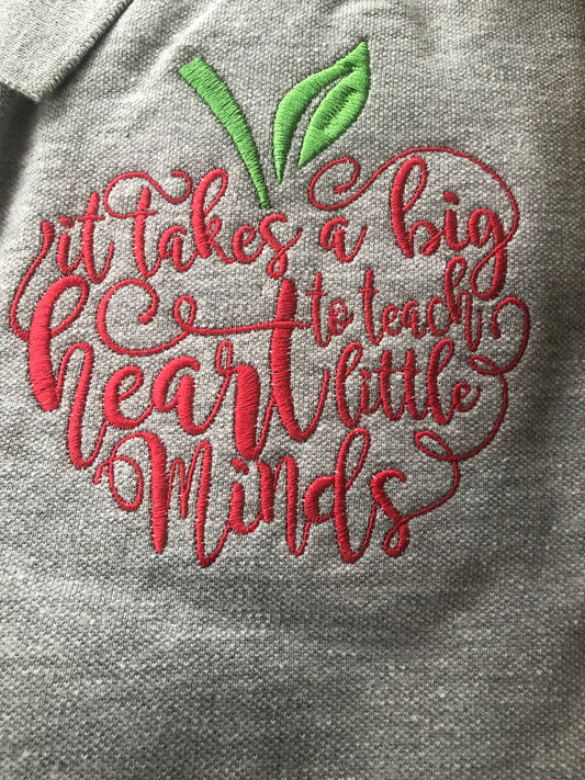 Big Heart Little Minds Embroidered Polo