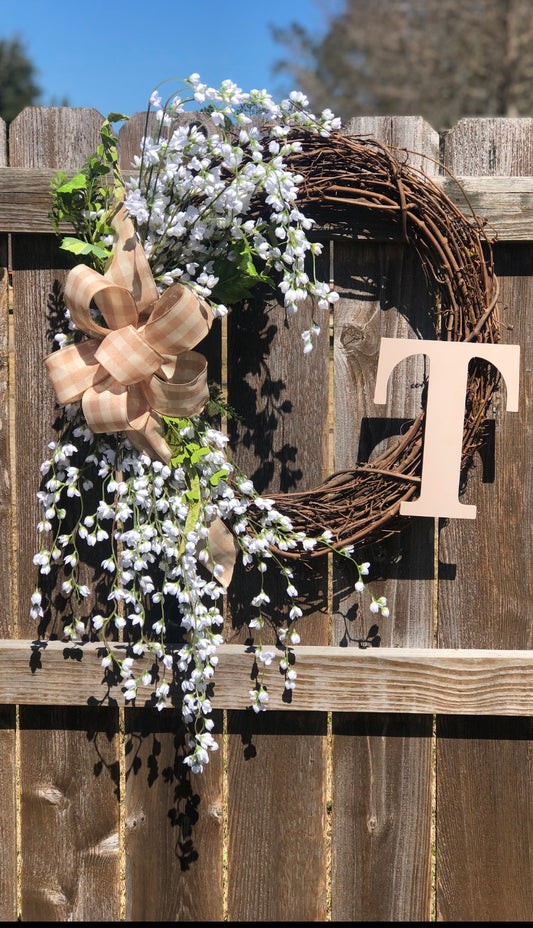 Custom 24 inch Grapevine Floral Wreath