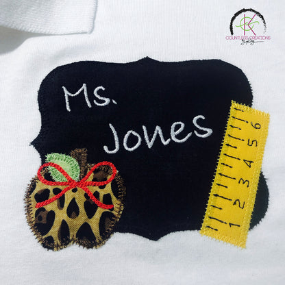 Personalized Chalkboard Embroidered Polo