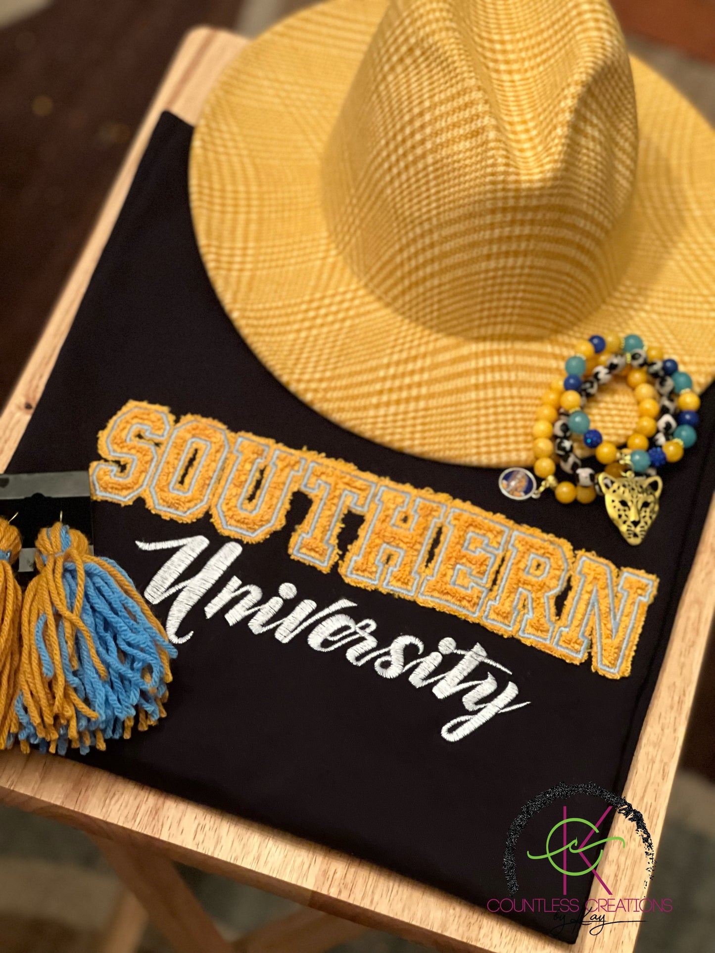 Southern University Distressed Embroidered Tee