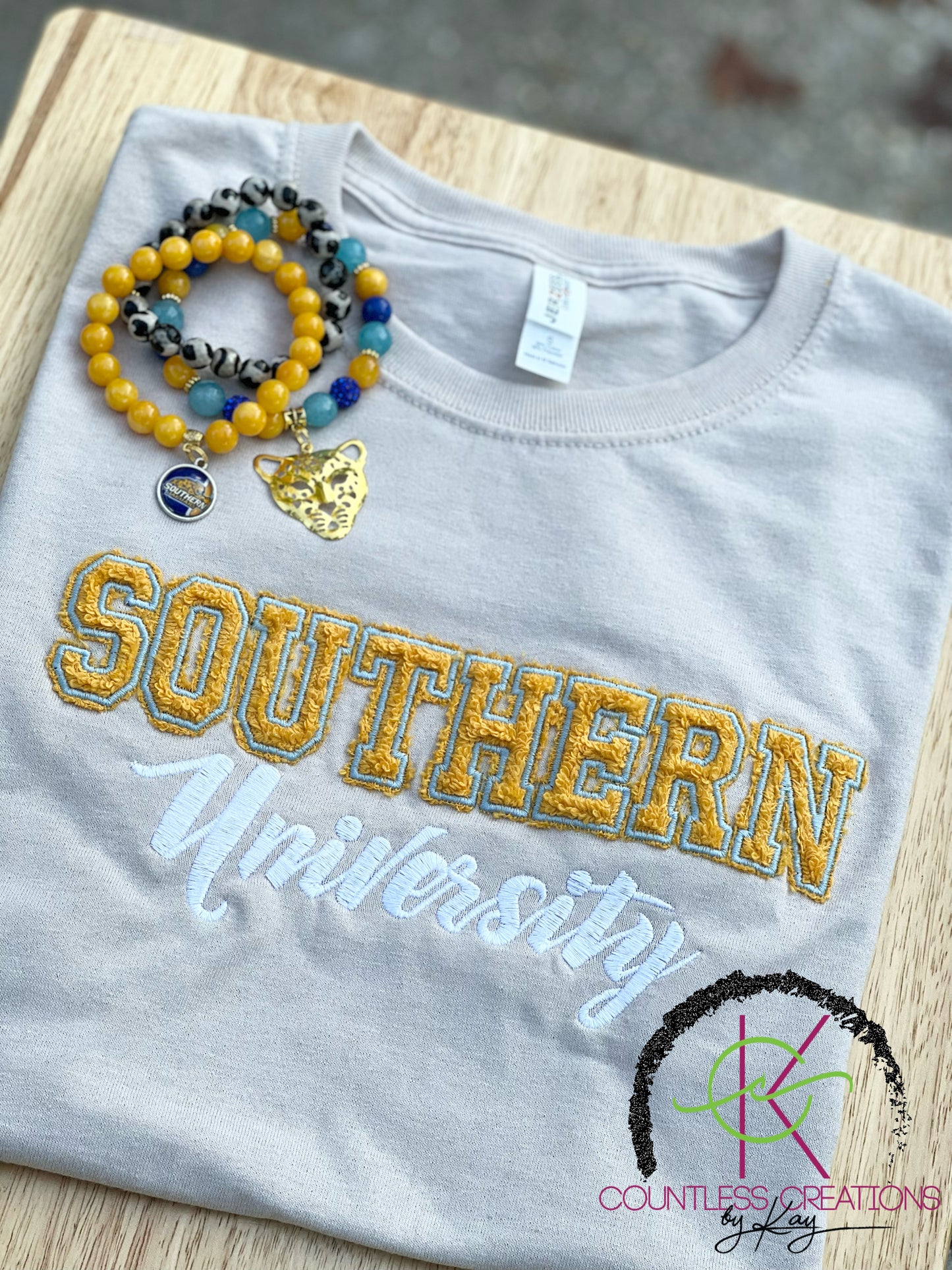 Southern University Distressed Embroidered Tee